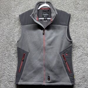 Cabelas Gerbing Windshear Heated Fleece Vest Mens Medium Full Zip Pockets READ
